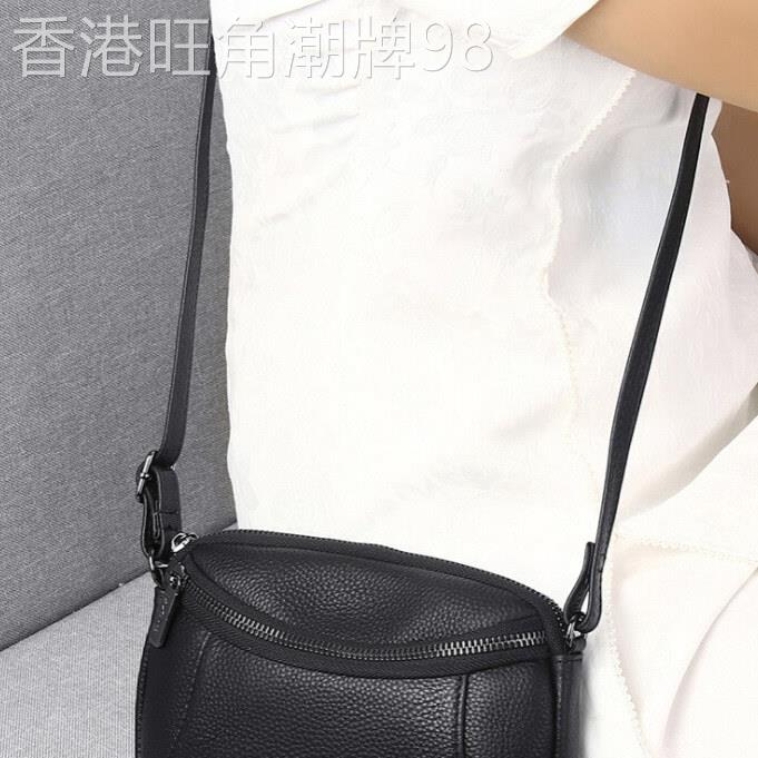 专柜品质!真皮小包包女包斜挎包女士迷你单肩包百搭双拉炼单肩包