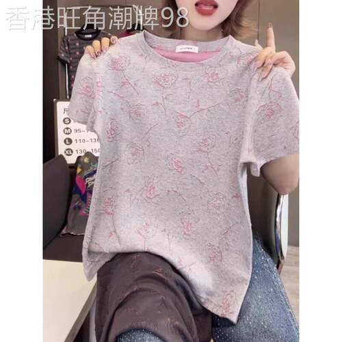 短袖t恤女2026新款夏季小个子大尺码胖mm宽松显瘦休闲百搭正肩上