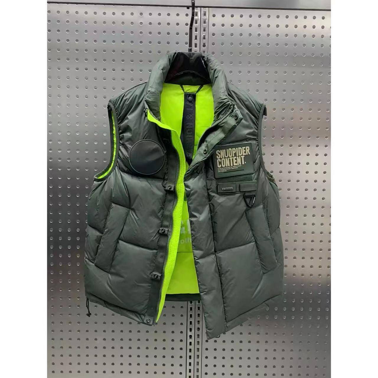 羽绒马甲男冬季新款潮牌痞帅工装贴标马夹保暖休闲白鸭绒背心外套