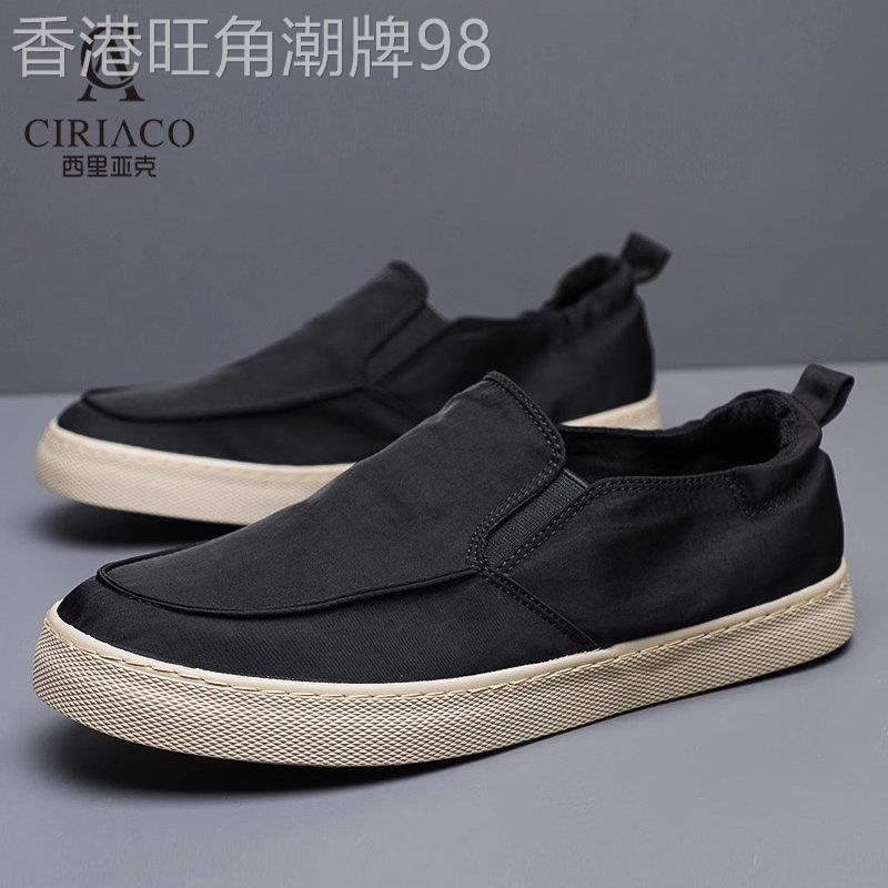 CIRIACO高端奢侈品牌男鞋一脚蹬透气休闲板鞋潮流百搭帆布鞋男