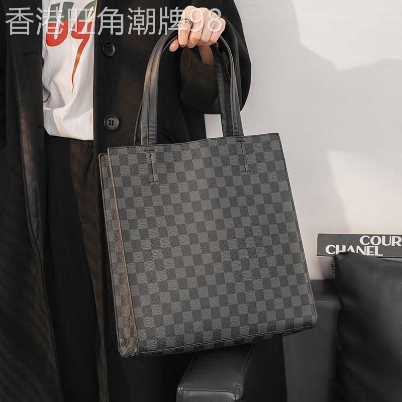 欧美新款真皮手提包男士休闲公文包单肩包潮流简约男女斜跨电脑包