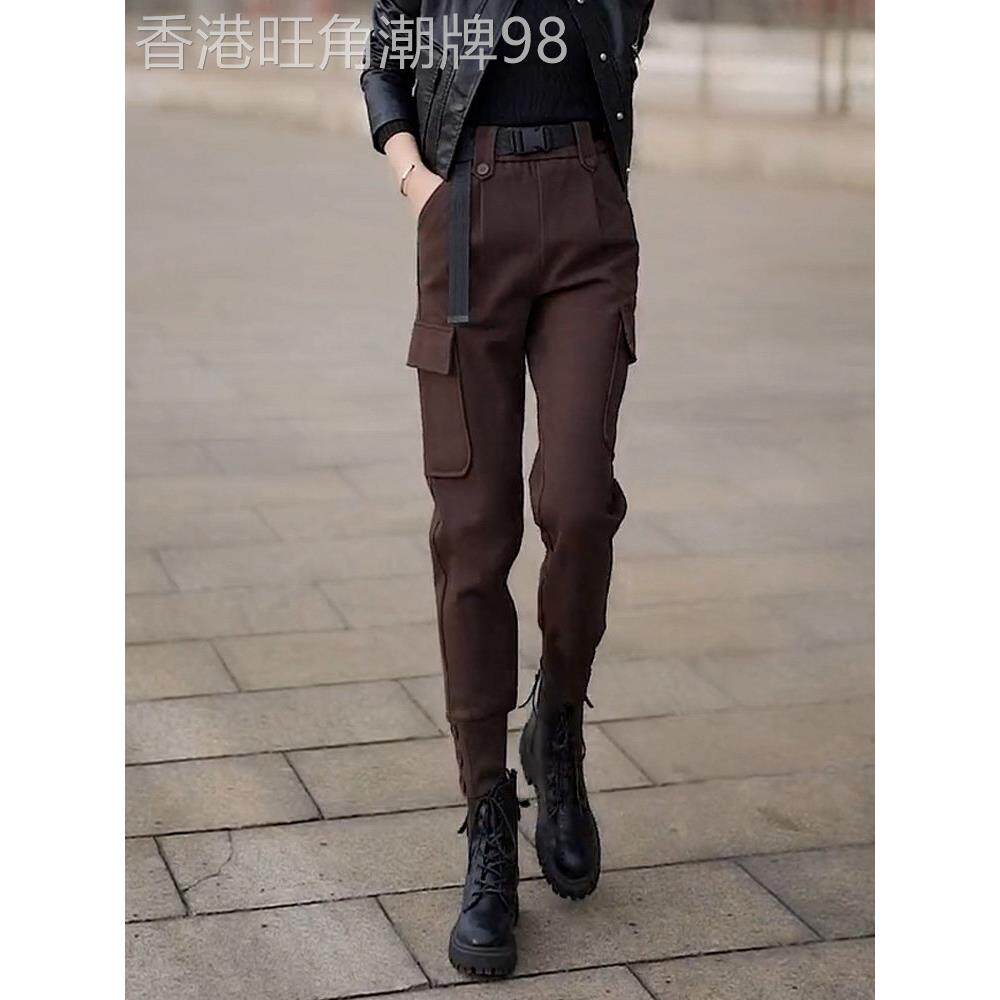 高腰休闲裤女春秋2025年新款修身显瘦薄款窄版束脚直筒休闲工作服