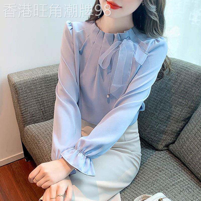 雪纺衬衫女春秋2026年新款宽松显瘦设计感小众打底衫长袖小衫上衣
