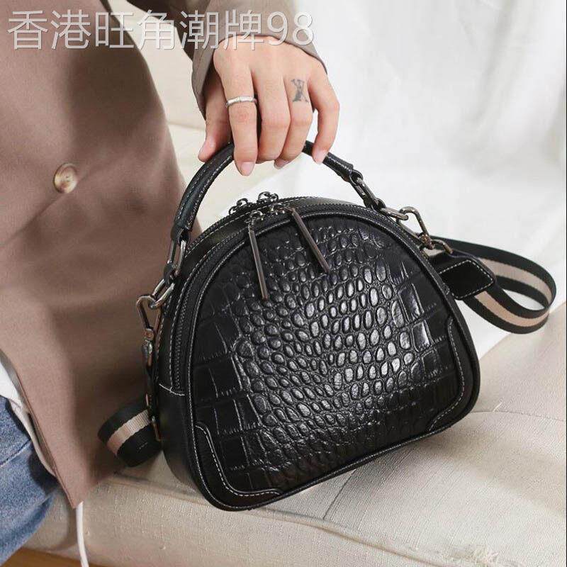 小包女斜挎夏季高级感轻便鳄鱼纹小圆包法式小众女士高端真皮女包