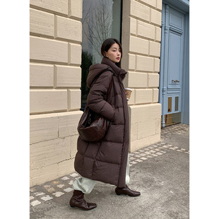 木兰温暖百搭长款羽绒服女2025十三行冬季新款90白鸭绒外套