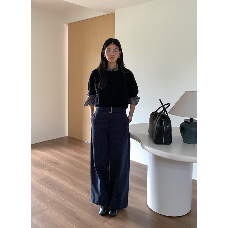 木兰 初秋毛织短袖上衣女2025十三行秋季新款女装针织T恤女