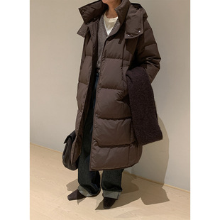 木兰 保暖御寒长款羽绒服女2025十三行冬季新款白鸭绒外套