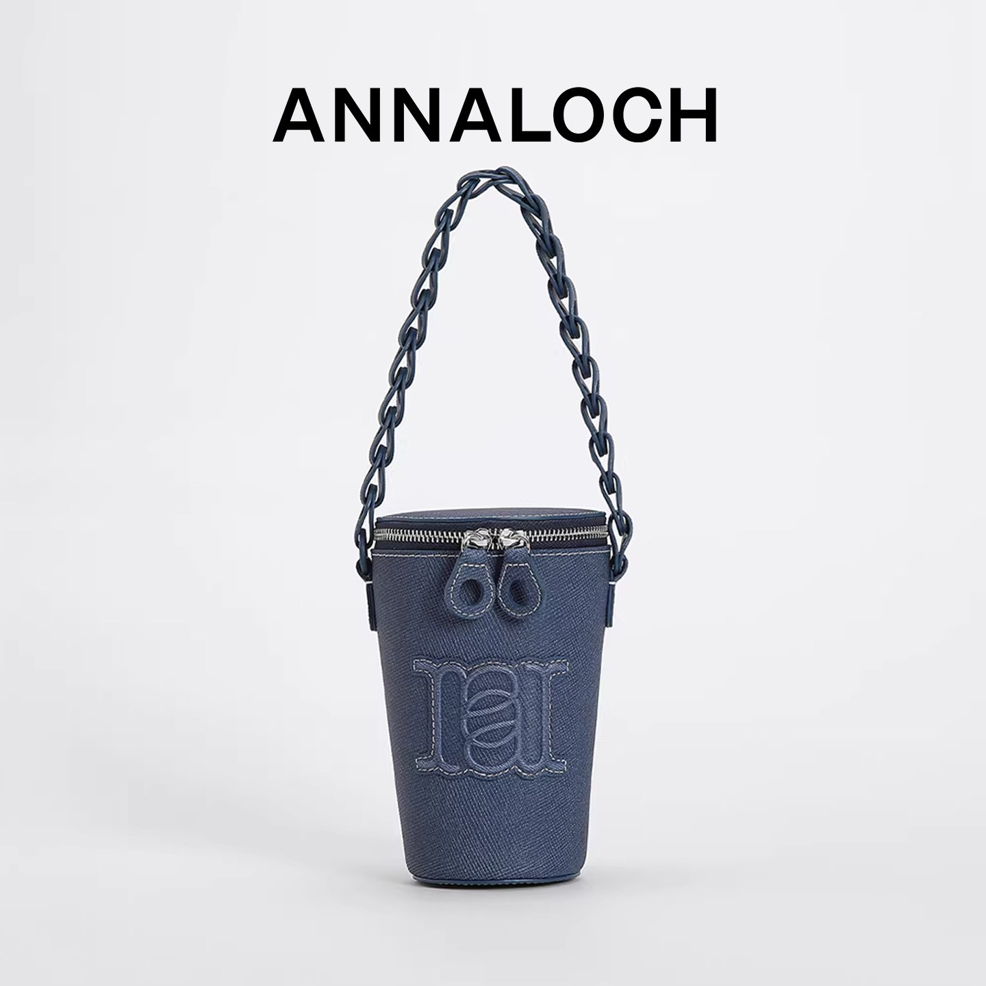 ANNALOCH新款Jill水壶包编织带手提水桶奶茶包原创小众手机包女包