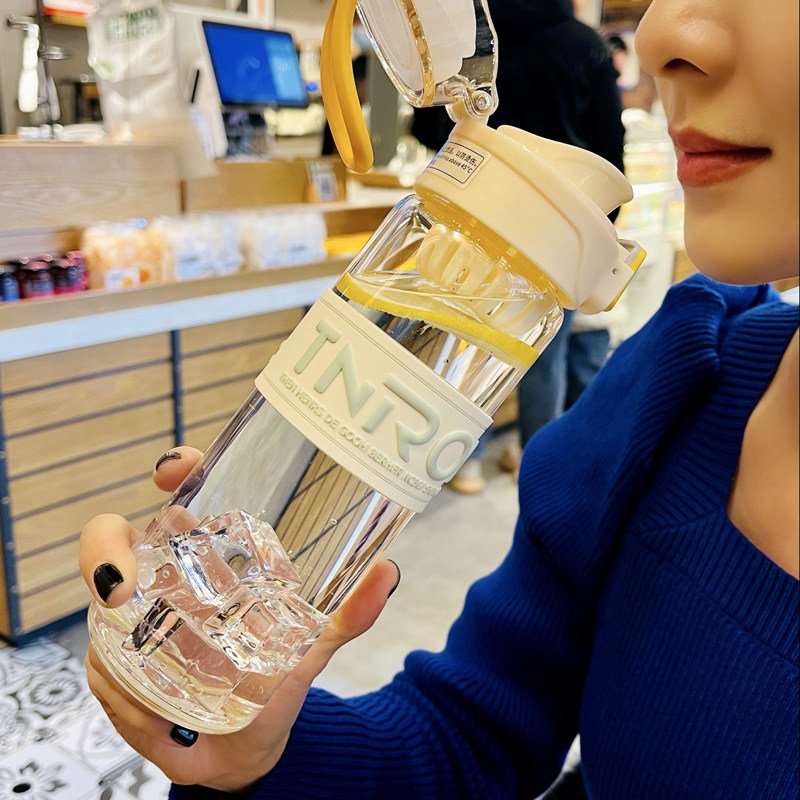 运动高颜值水杯女学生耐高温玻璃杯大容量ins风茶水分离泡茶杯子