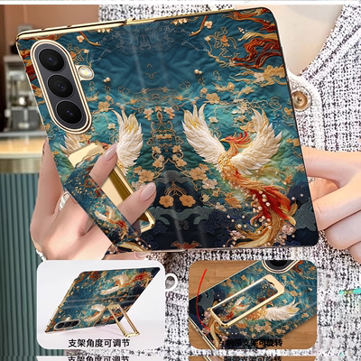 翻盖腕带支架三星fold7手机壳新款fold8折叠屏fold6磁吸一体W26时尚女w25轻奢凤凰zfold5高级感w24防摔保护套