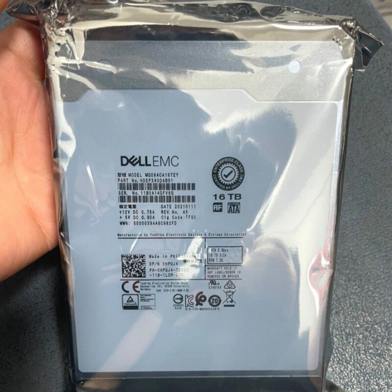 戴尔 DELL EMC MG08ACA16TEY 0HPGJ4 16TB SATA 3.5 7.2K 硬盘