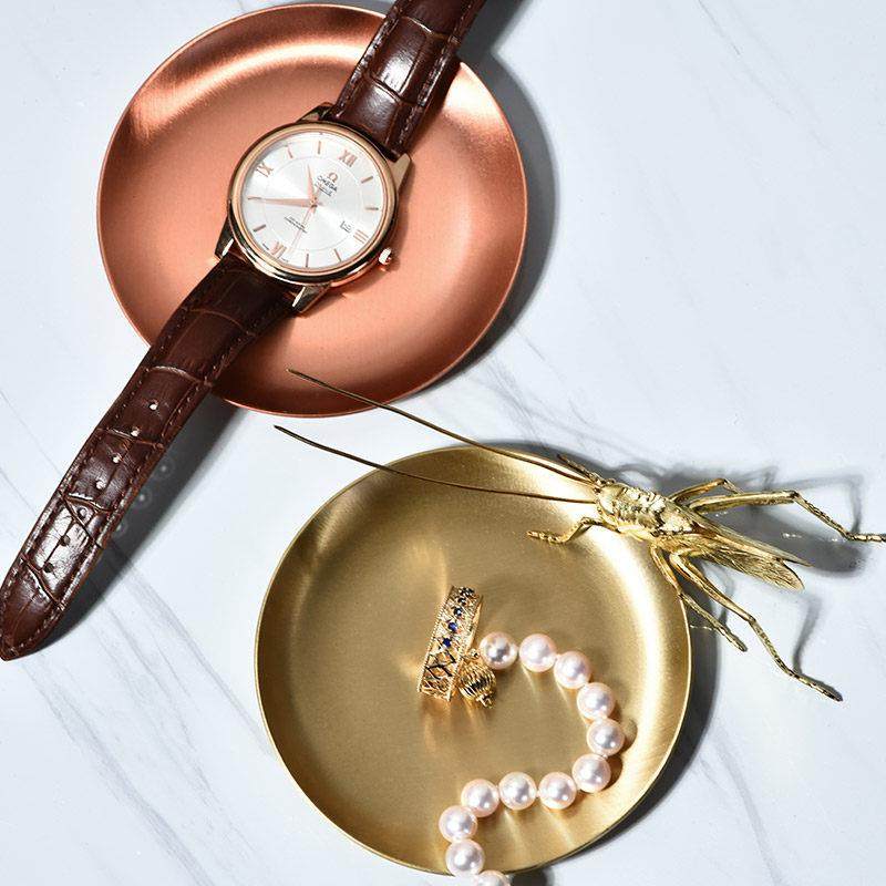 一纪家居 北欧黄铜圆形首饰盘 餐桌盘置物盘珠宝收纳托盘铜杯垫,家居饰品,饰品盒,淘宝优惠券,粉丝福利购,淘宝优惠卷