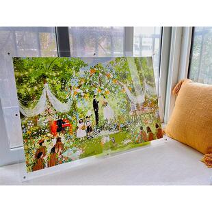 猫空婚礼进行时拼图专用高透压克力3层框可挂可靠墙