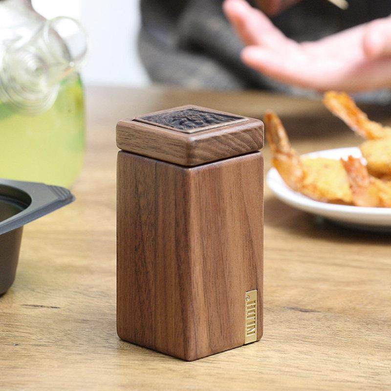 实木牙签筒北欧简约黑胡桃木牙签盒客厅欧式创意家用可携式牙签罐,收纳整理,牙签筒,淘宝优惠券,粉丝福利购,淘宝优惠卷