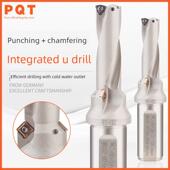 PQT倒角U钻JD一次成型打孔带倒角一体式 45度孔口三倍暴力钻2D台阶