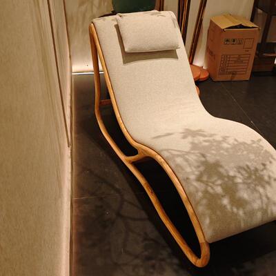 贵妃椅新中式懒人椅实木单人休闲椅布艺现代简约轻奢禅意别墅客厅