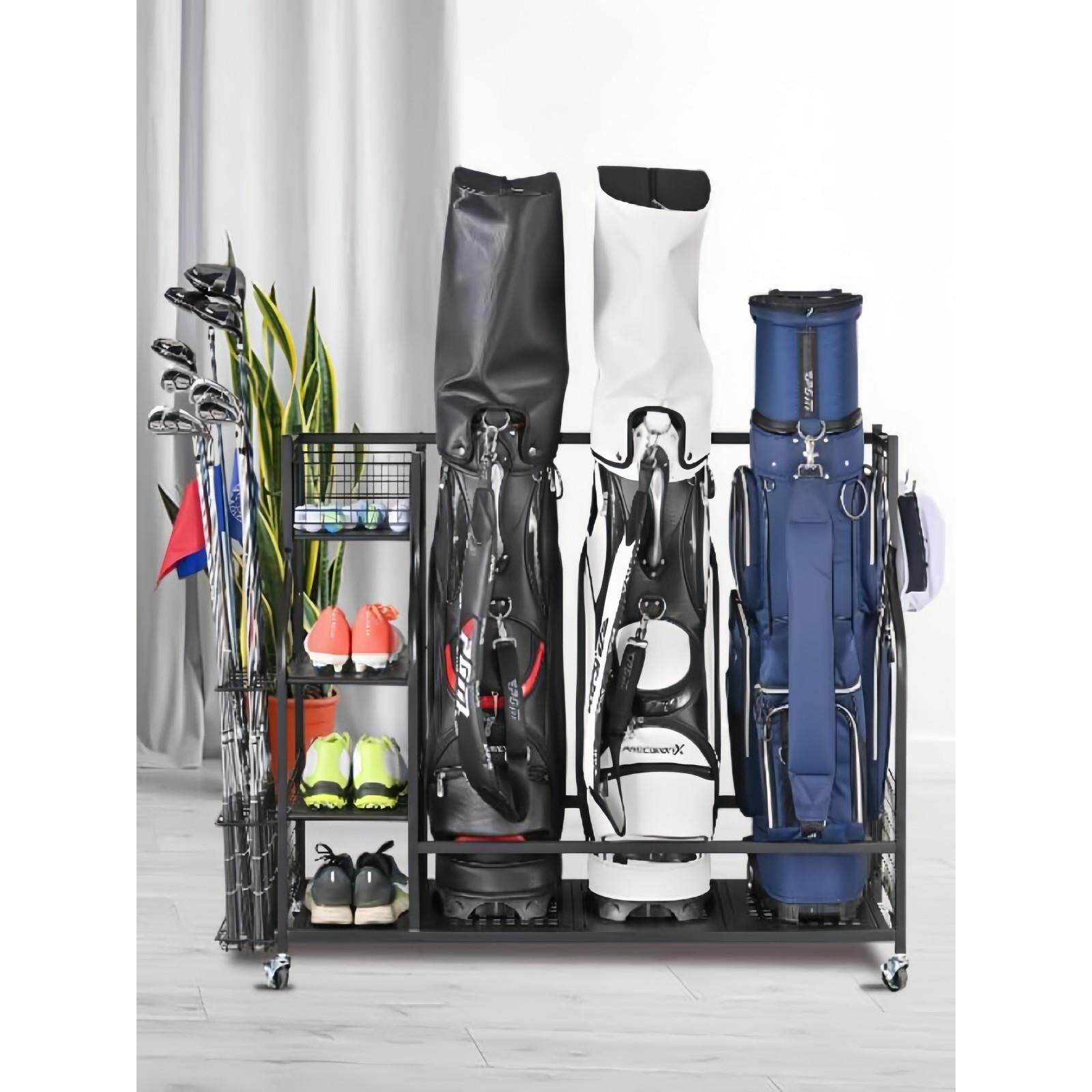 高尔夫球器材收纳架高尔夫球袋球杆球鞋帽收纳架多功能收纳架