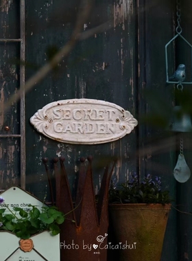 秘密花园实心铸铁壁挂杂货装饰