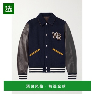 1h可退 香港直邮Wales Bonner 男士 Logo-Appliquéd 皮革磨毛羊