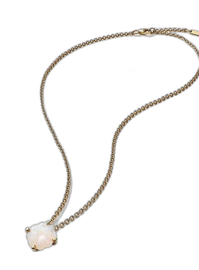 欧洲直邮BACCARAT/巴卡拉TRÈFLE四叶草系列白色水晶镀金链条