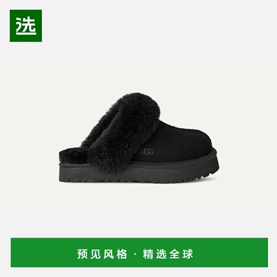 欧洲直邮UGG Disquette儿童黑色拖鞋