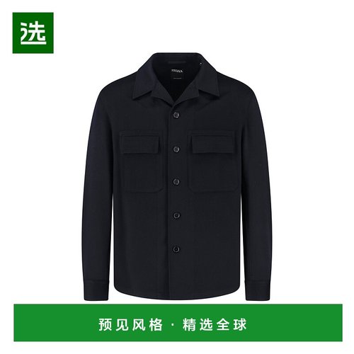 1h可退 香港直邮Zegna 杰尼亚 男士 ZEGNA 黑色衬衫 RE8V46SOT6B2