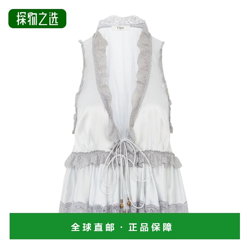 香港直邮Chloe 无袖系带上衣 CH25WHT24008