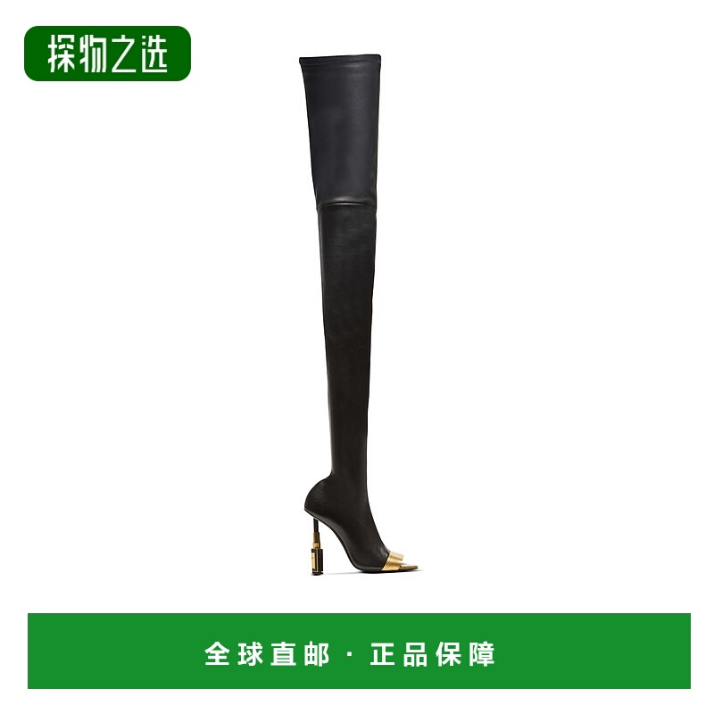 香港直邮Balmain 露趾长筒靴 EN0TB122LBNP