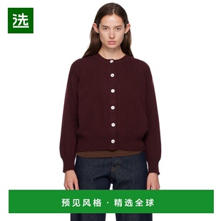 1h可退 香港直邮DAUGHTER 女士 酒红色 Ada Crewneck 开衫 HKN039