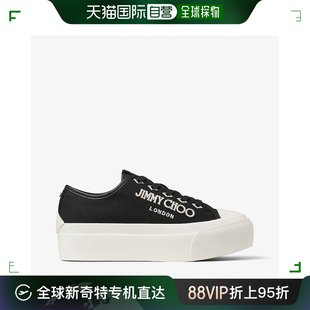 Maxi 欧洲直邮JIMMY Palma CHOO F_黑色帆布咖啡奶油色厚底运动鞋