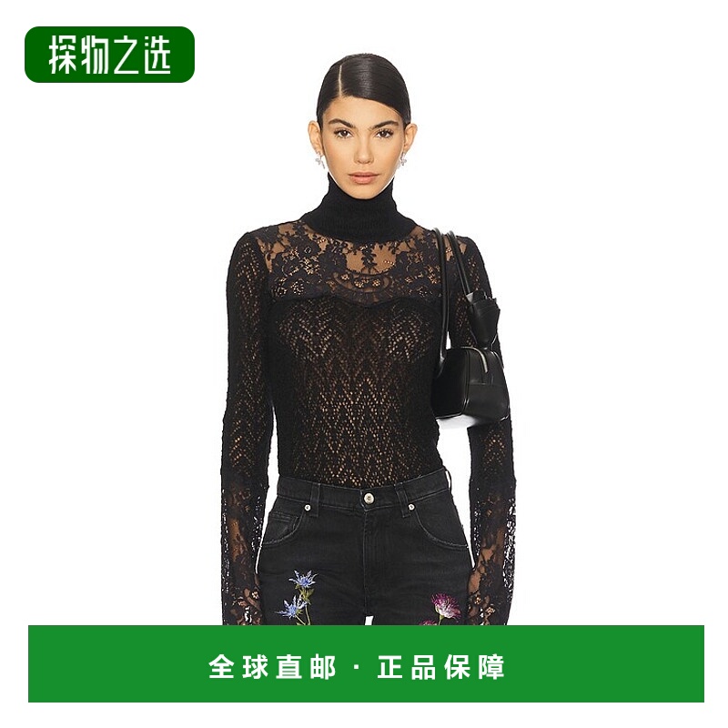 香港直邮Blumarine 蓝色情人 女士 针织蕾丝上衣上衣 A544M170B