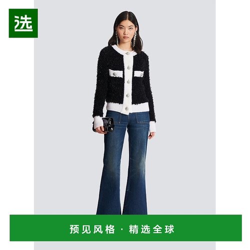 香港直邮Balmain 圆领长袖羊毛针织衫 BF0KL125KF19