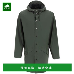 香港直邮RAINS 男士夹克 12020GRE AW2022 绿色 长袖连帽雨衣