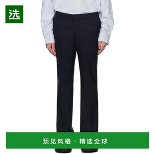 1h可退 【美国直邮】AMI 巴黎 海军蓝松紧腰长裤 3035 男装休闲裤