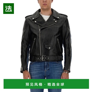 1h可退 香港直邮mcqueen 亚历山大·麦昆 男士 拼接机车皮夹克 71