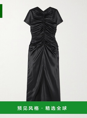 1h可退 香港直邮TOVE 女士 Aubree 褶皱真丝缎中长连衣裙 TVD132B