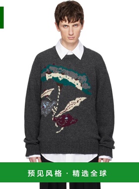 1h可退 香港直邮Wooyoungmi 吴阳米 男士 灰色 Flower Jacquard W