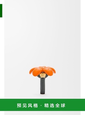 1h可退 欧洲直邮LOEWE/罗意威 女士金色/橙色纯银/珐琅吊坠