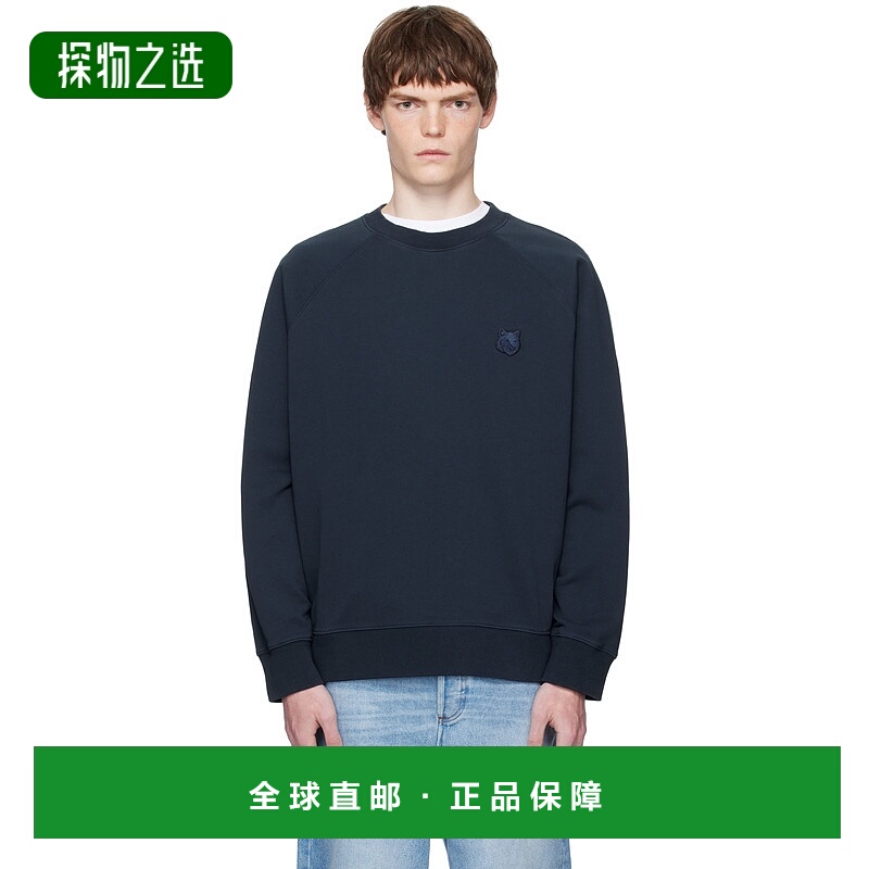 1h可退 香港直邮MAISON KITSUNE 男士 海军蓝 Bold Fox Head Patc