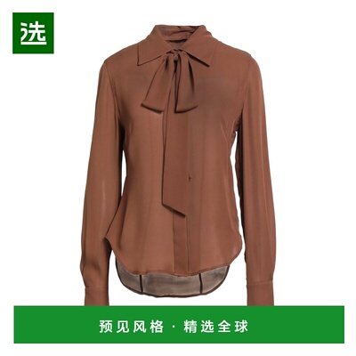 1h可退 香港直邮EQUIPMENT 女士 Blouses 纯色衬衫 brown棕色 舒