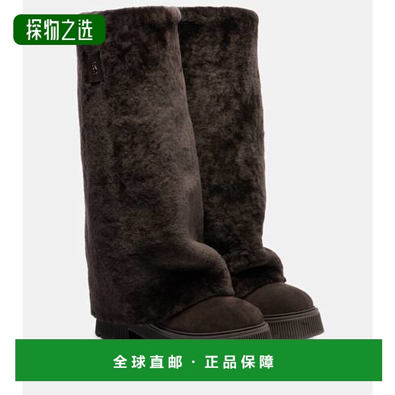 香港直邮bogner 博格纳 女士 Turin 毛羊皮绒面革靴子厚底鞋女靴