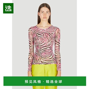 1h可退 香港直邮Collina Strada 女士 Cardio 动物印花圆领上衣 X