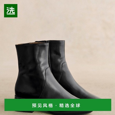 欧洲直邮Sezane 女士黑色牛皮靴子女靴