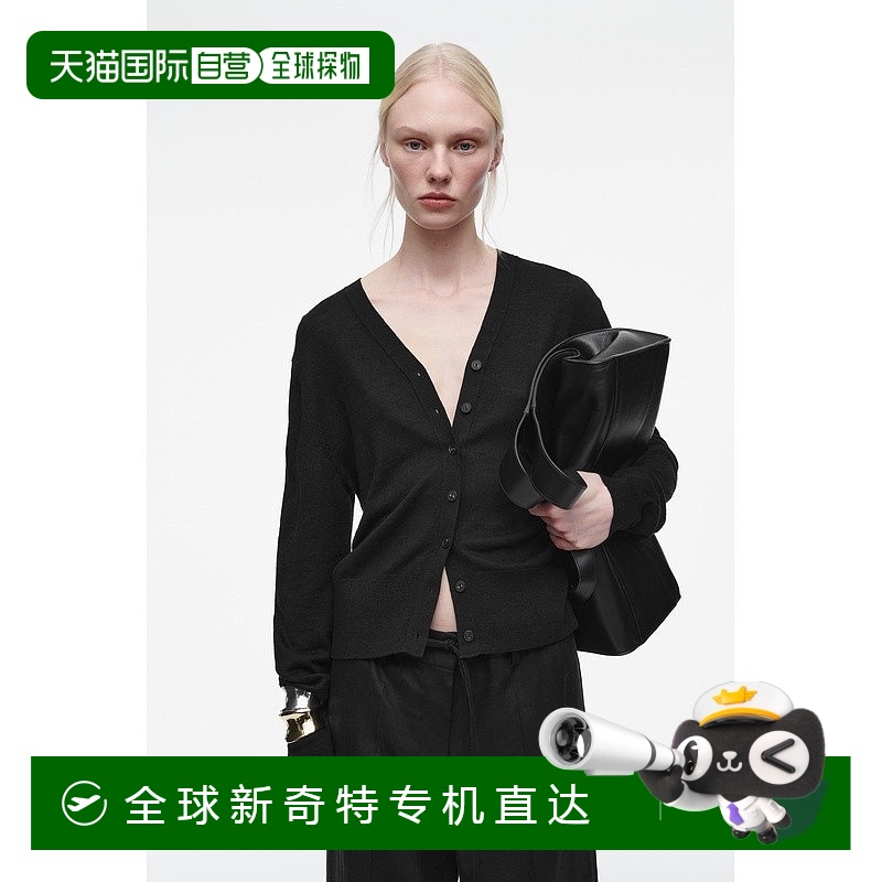 欧洲直邮COS 女士黑色羊毛开衫新款