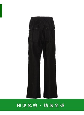 香港直邮Rick Owens 黑色直筒休闲裤 RR02A5300NDKLC409阔腿裤