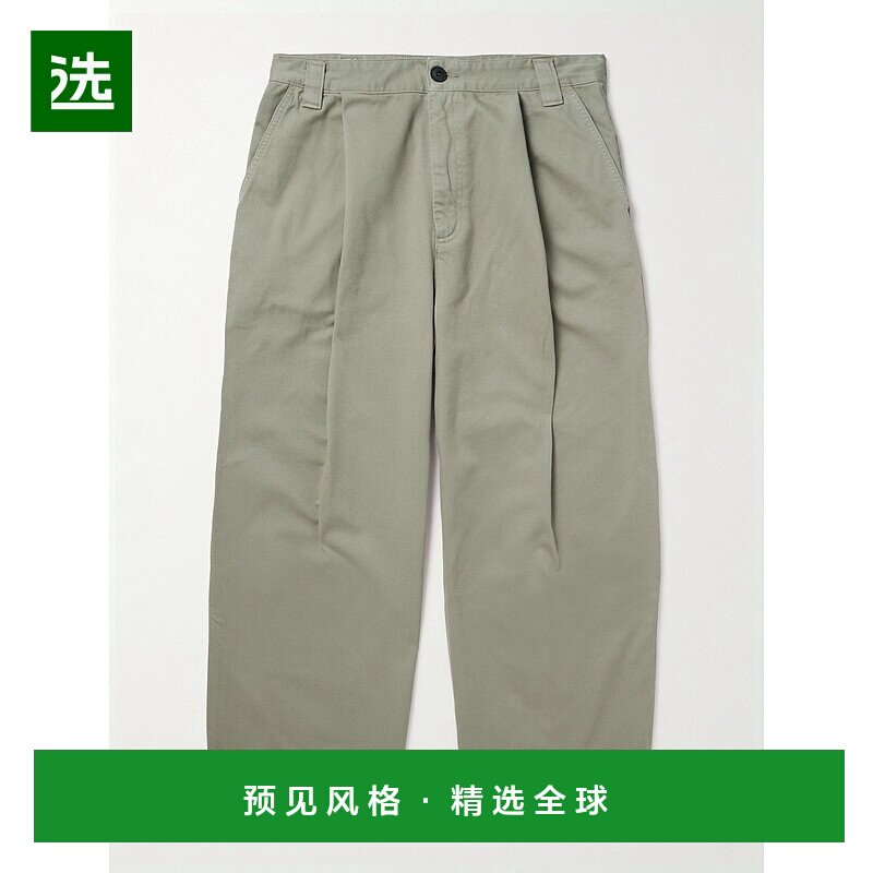 1h可退 香港直邮AGOLDE 男士 Gaius Regenerative 锥形褶裥棉质斜