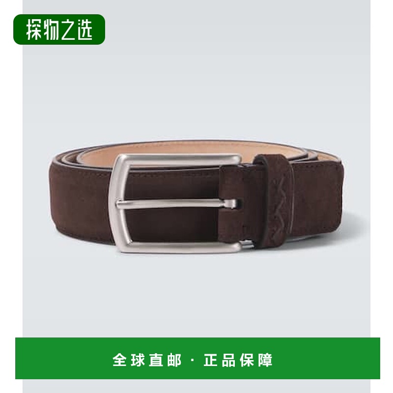 1h可退 香港直邮Zegna 杰尼亚 男士 绒面革皮带 brown棕色 舒适时