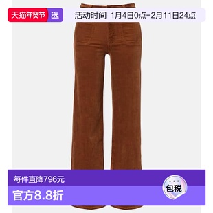 1h可退 香港直邮Frame Denim 女士 Le 修身居家棉质灯芯绒阔腿裤