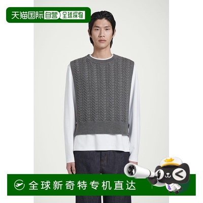 欧洲直邮COS 男士深灰色羊毛背心新款