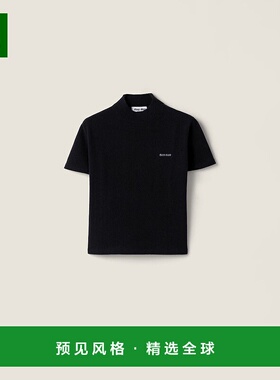 香港直邮Miu Miu 缪缪 女士 Logo嵌花短袖套頭衫 MMR451SOOO18A9